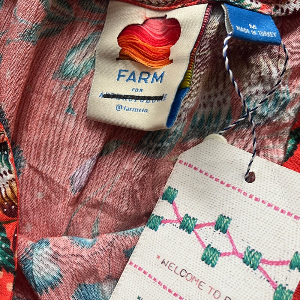 FARM Rio Red A-Line Skirt with Tropical Print - Picture 3 of 10